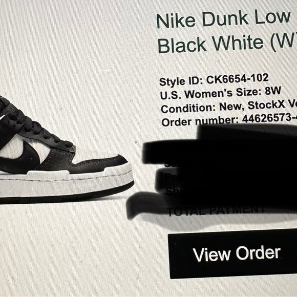 Nike Dunk Low Disrupt Black White - Women’s Size 8W, Brand New - Picture 3 of 6
